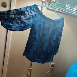 Blue Floral Blouse